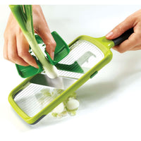 Green Joseph Joseph Multi-Grip Mandoline onion