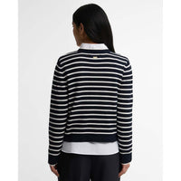 Dark Navy Stripe Barbour Womens Emmy Knitted Jumper BACK2