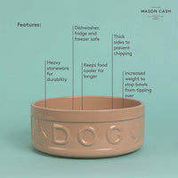 Mason Cash Cane Lettered Dog Bowl 25cm INFO2