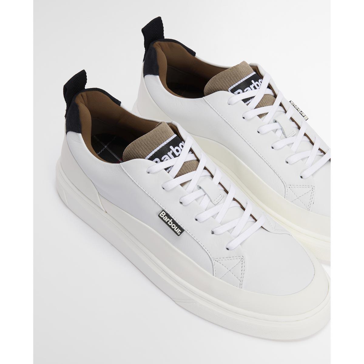 White/Navy/Trench Barbour Mens Stannington Trainer Front