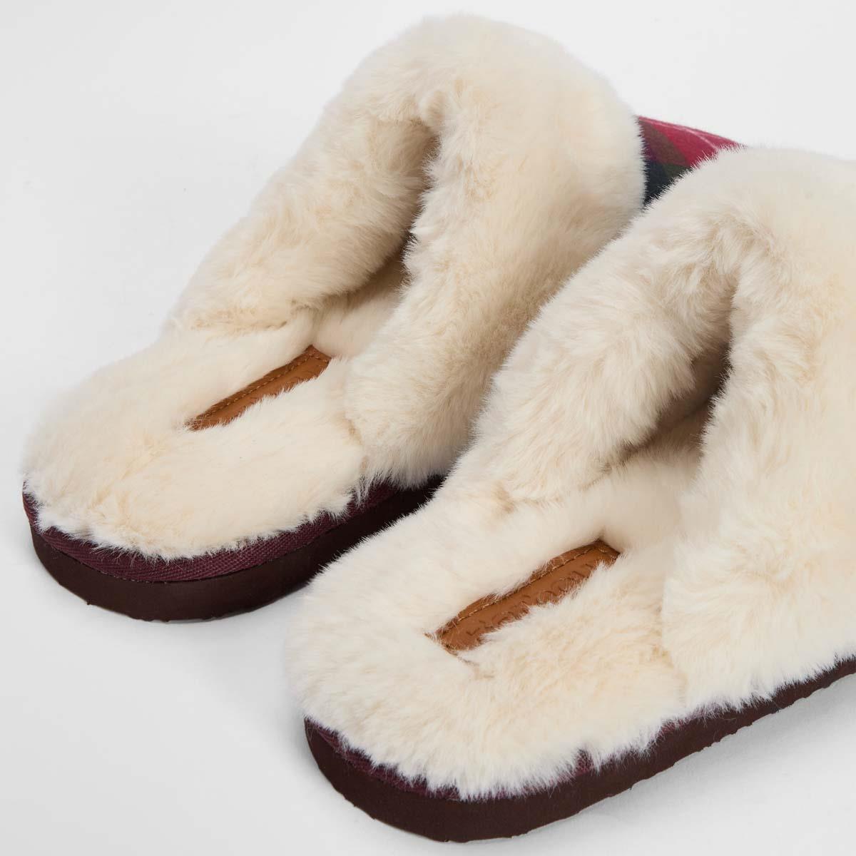 Winterberry Tartan Barbour Womens Claudia Tartan Mule Slipper lining