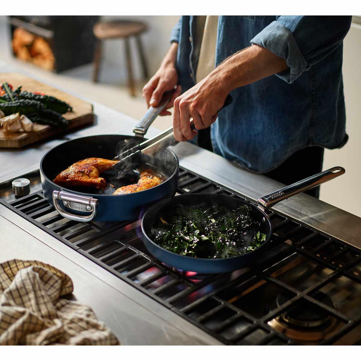 Joseph Joseph Space Folding Handle Ceramic Non-Stick 2 Piece Frying Pan Set