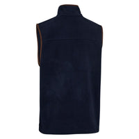Dark Blue Deerhunter Mens Cumbria Fleece Waistcoat Back