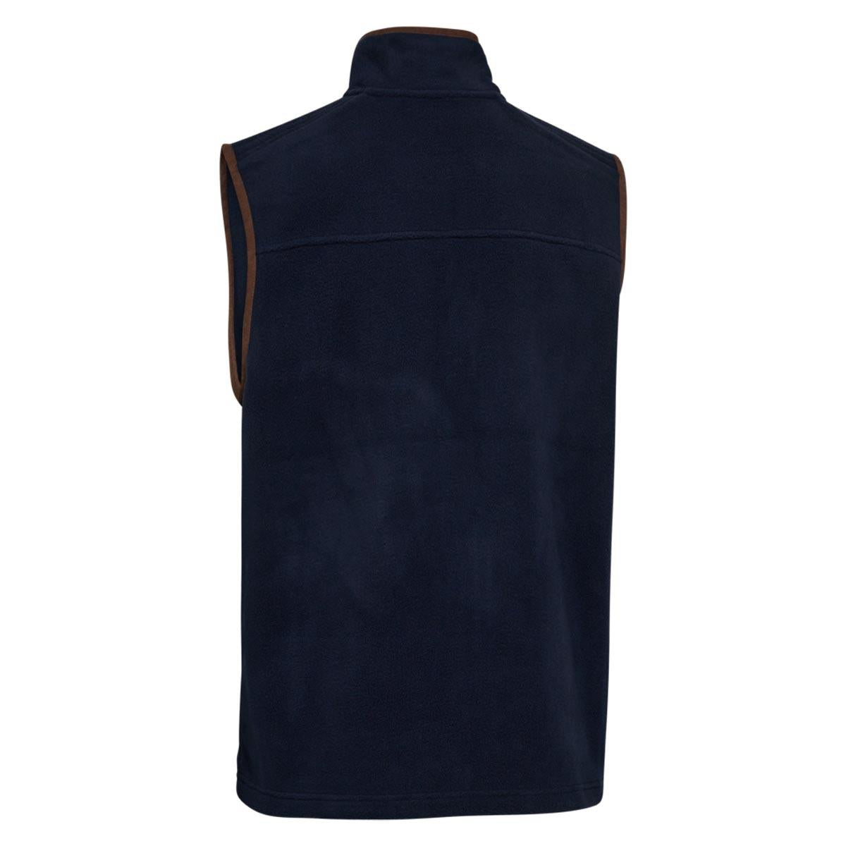 Dark Blue Deerhunter Mens Cumbria Fleece Waistcoat Back