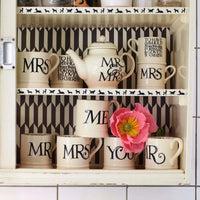 Emma Bridgewater Black Toast MR and MR Set Of 2 Half Pint Mugs Boxed Lifestyle