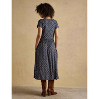Navy Joules Womens Nia Short Sleeve Jersey Midi Dress Back