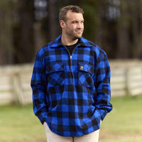 Blue/Black Swanndri Mens Ranger Quarter Zip Bushshirt Lifestyle