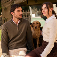 Beetle Green Schoffel Mens Porthleven 1/4 Zip Jumper lifestyle3