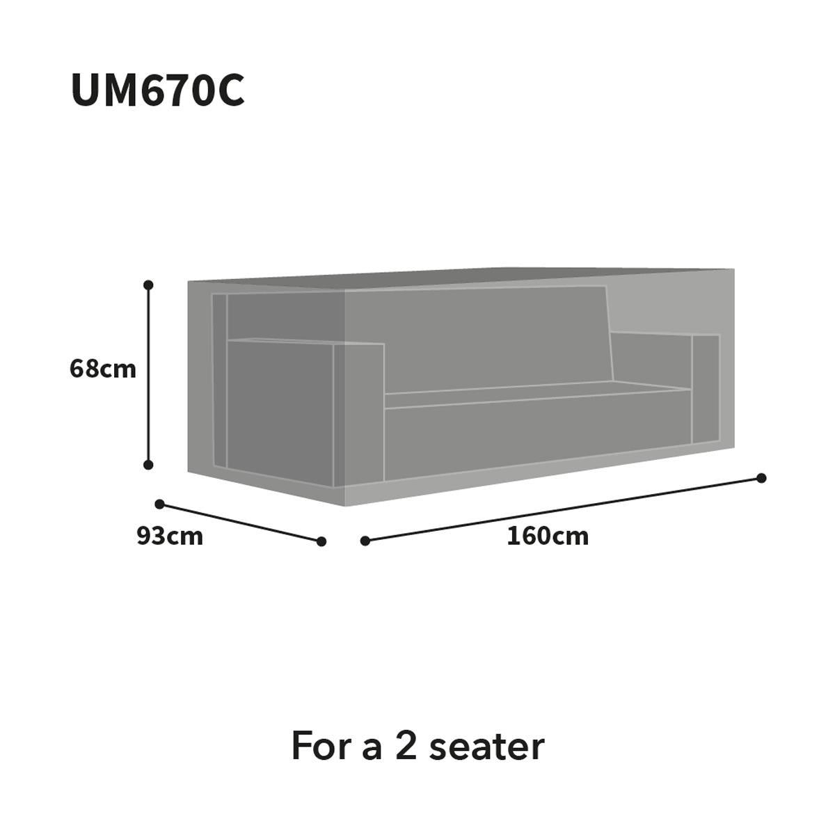 Bosmere Ultimate Protector Small Sofa Cover 2 Seat Charcoal UM670C