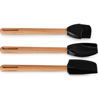 Le Creuset Signature Set of 3 Tools Medium Spatula, Large Spoon, Basting Brush