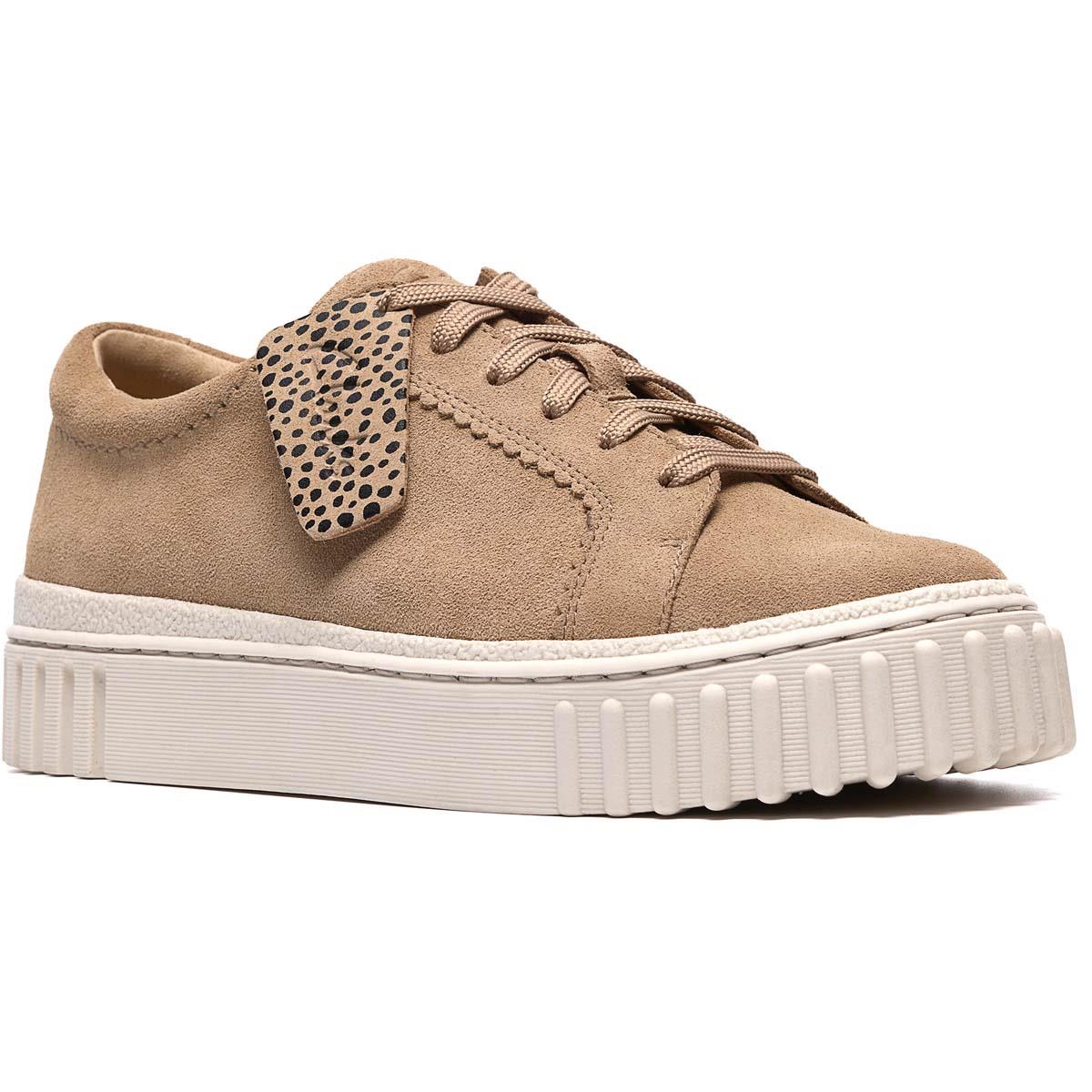 Beige Suede Clarks Womens Mayhill Walk Trainers