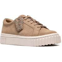 Beige Suede Clarks Womens Mayhill Walk Trainers
