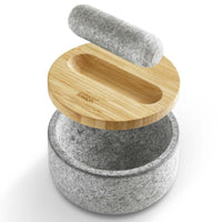 Joseph Joseph Dash Pestle and Mortar With Bamboo Lid Components
