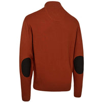 Oak Rust Melange Deerhunter Mens Harrington Half-Zip Knit bsck