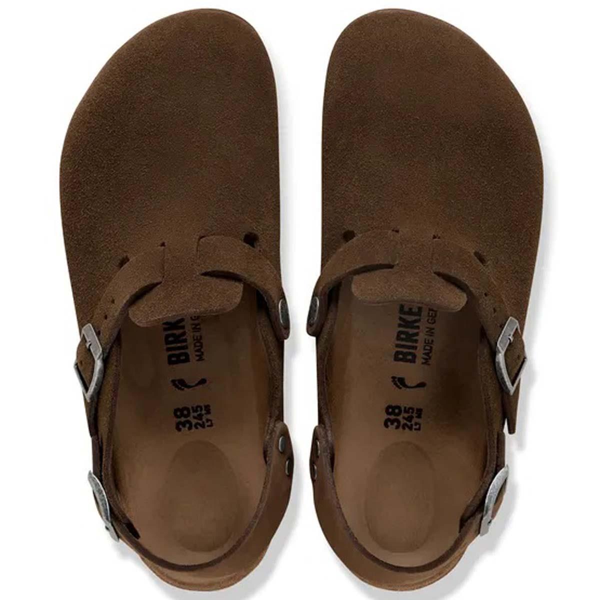 Carafe Birkenstock Tokio Suede Leather Backstrap Clogs Top View
