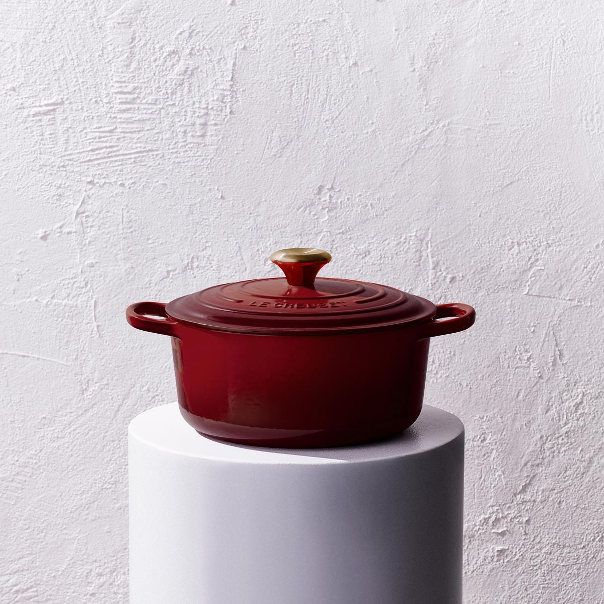 Le Creuset 26cm Cast Iron Round Casserole Dish Rhone