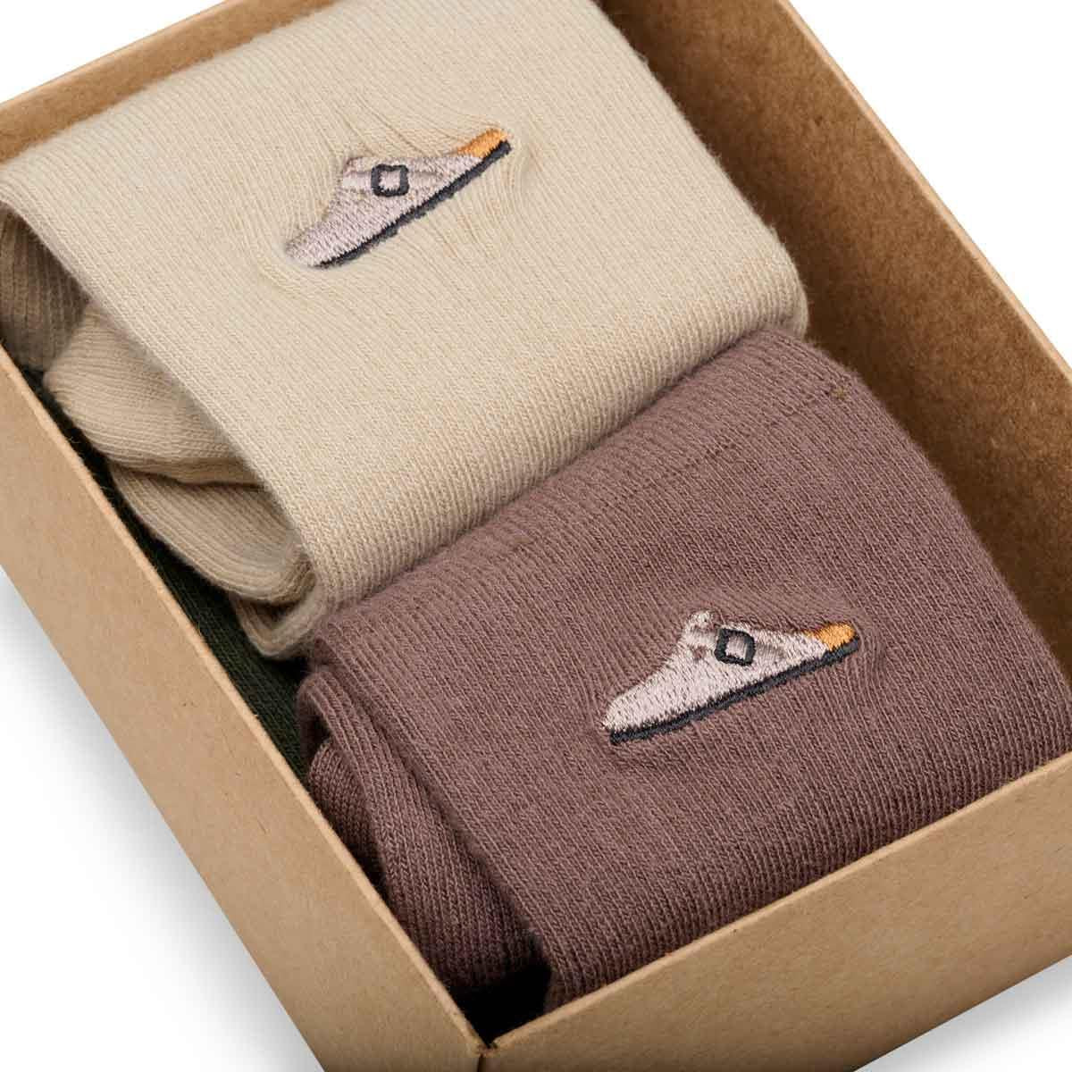Sandcastle Pepper Boston Birkenstock Set of 2 Cotton Ribbed Socks Open Box