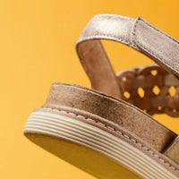 Metallic Combi Clarks Womens Arwell Glide Sandals Lifestyle Back