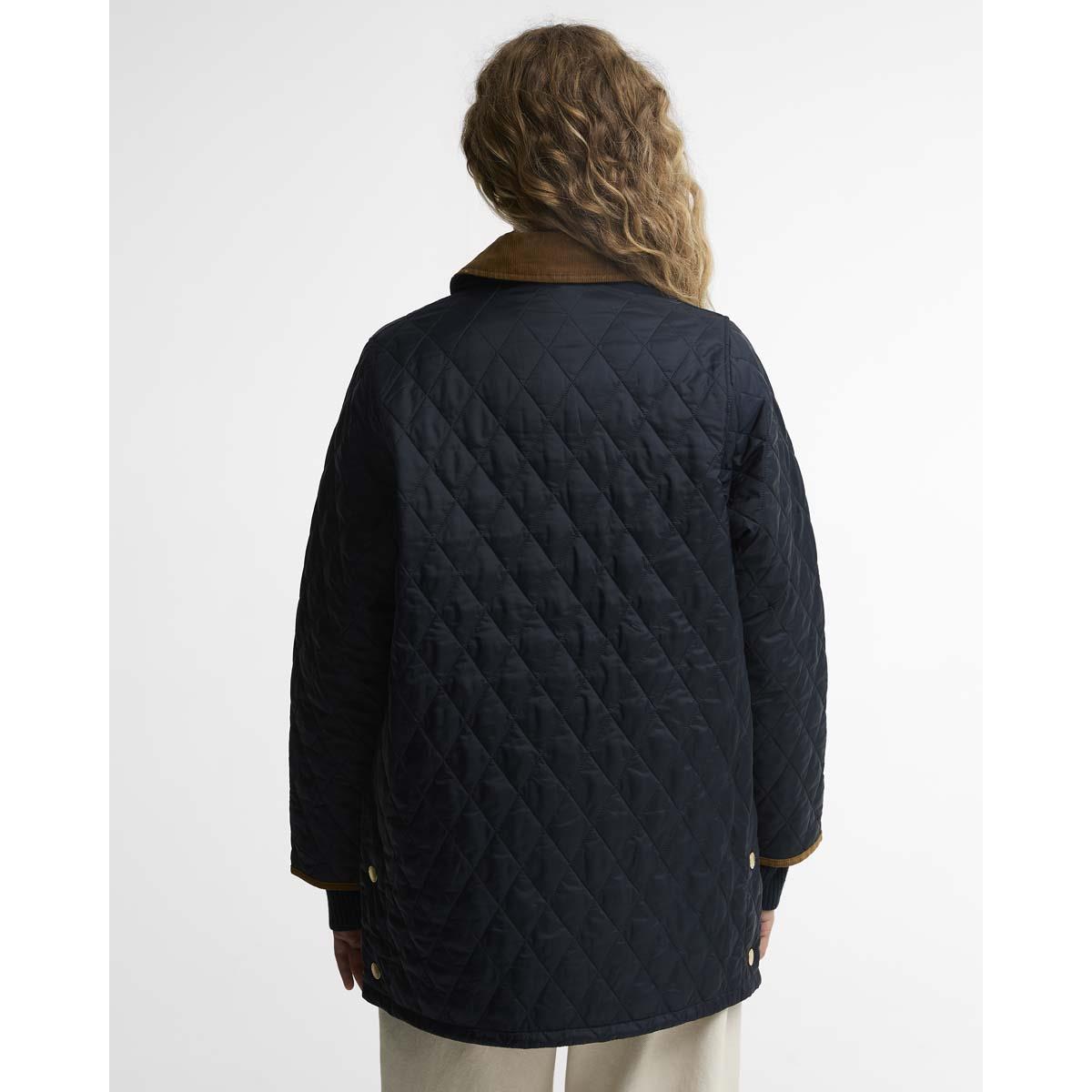 Dark Navy/Birchwood Barbour Womens Icons Modern Liddesdale Quilted BACK
