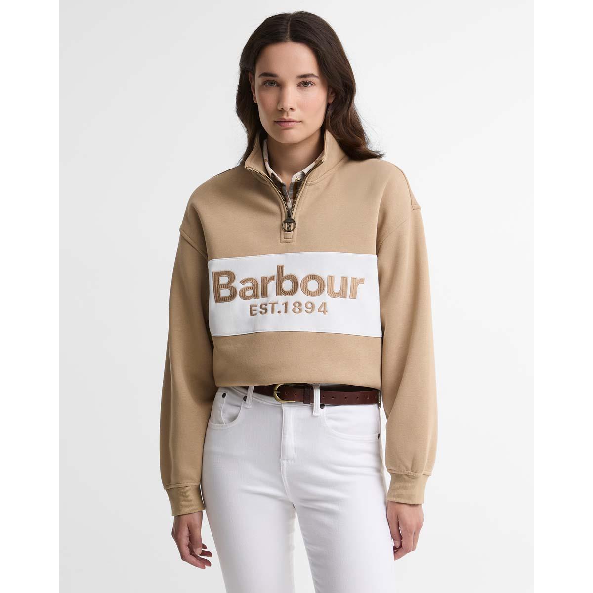 Warm Trench Barbour Womens Zaria Half Zip Sweatshirt FRONT