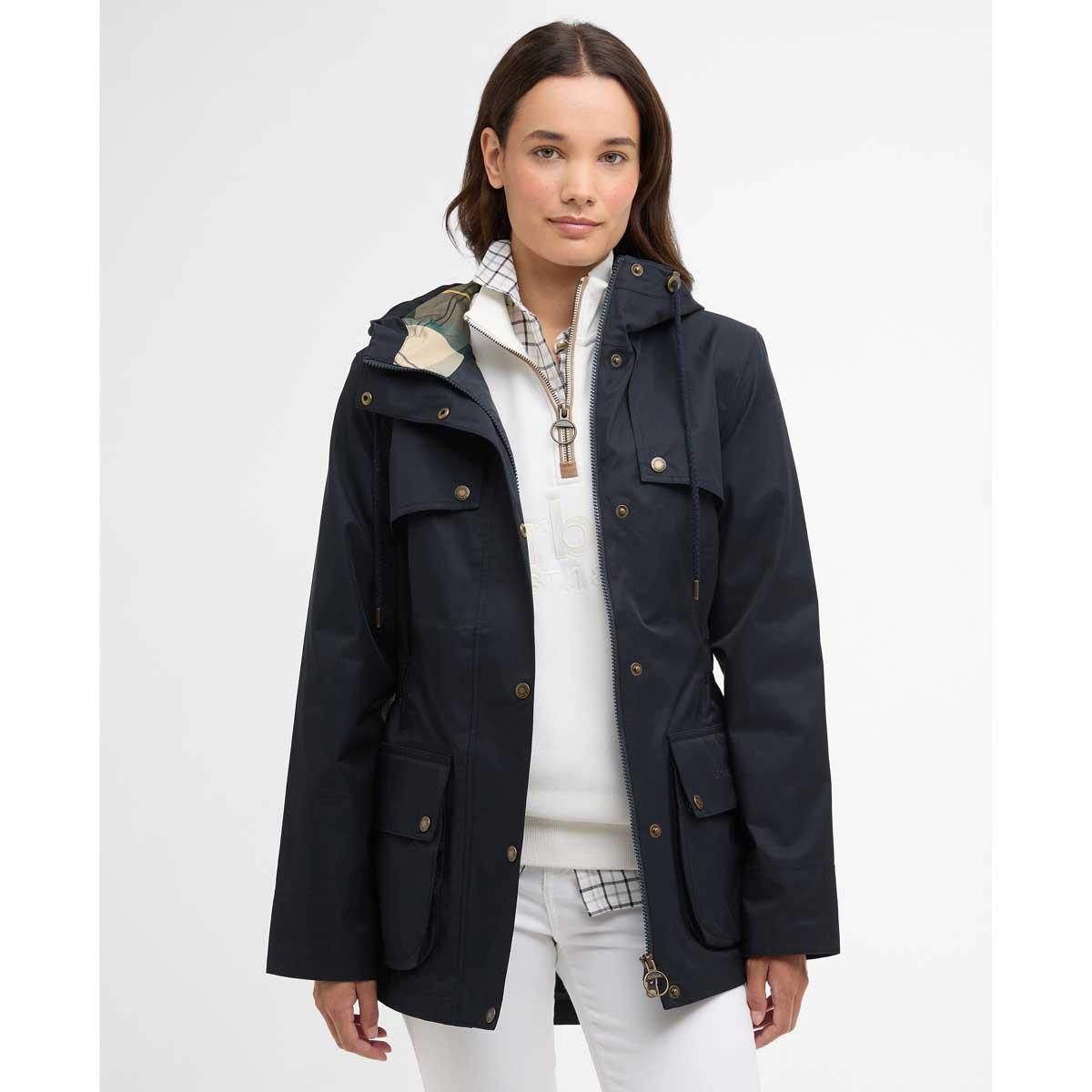Dark Navy Barbour Womens Maple Waterproof Jacket Front