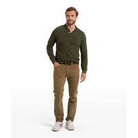 Green Schoffel Mens St Ives Long Sleeve Polo Shirt ON MODEL