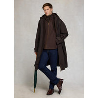 Chocolate Holland Cooper Mens One Size Waterproof Coat On model