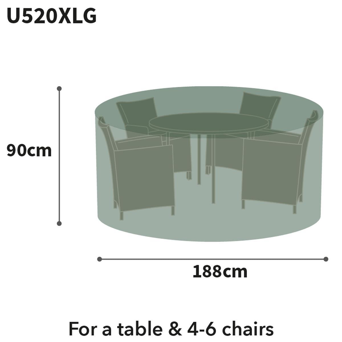 Bosmere Ultimate Protector Round Patio Set Cover 4-6 Seat Charcoal U520XLC