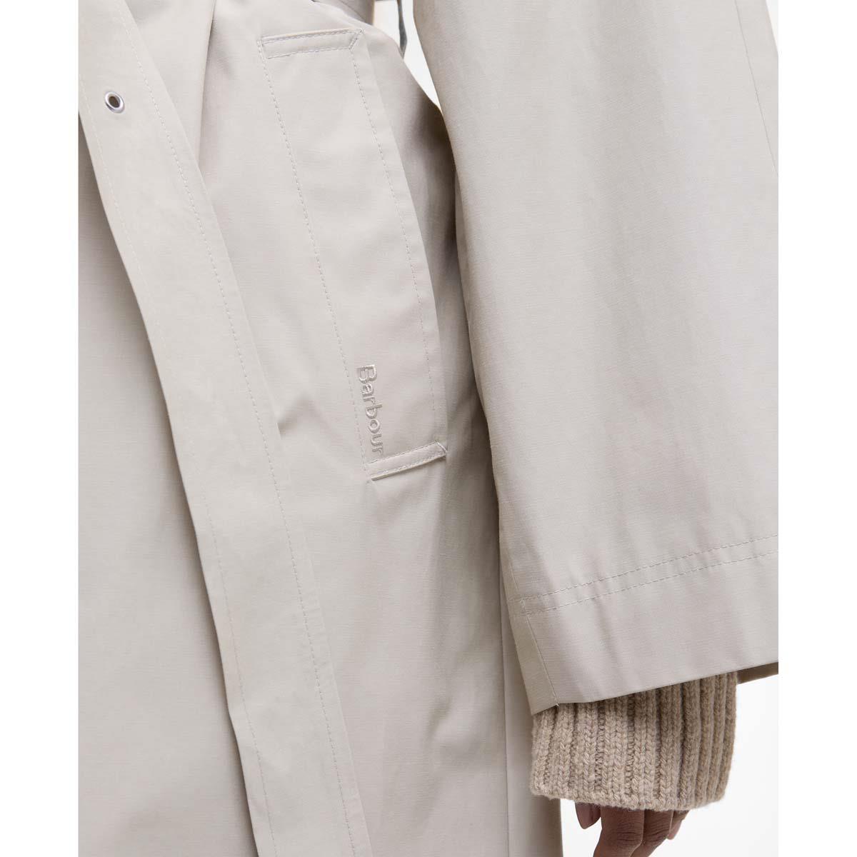 Mist/Hessian Tartan Barbour Womens Robyn Trench Showerproof Jacket Cuff