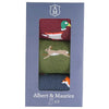 Albert and Maurice Mens Socks Gift Set Pack Of 3 Red Duck/Green Hare/Blue Fox