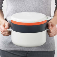 Stone/Orange Joseph Joseph M-Cuisine 4-piece stack microwave cooking sete cooki SIZE