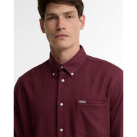 Dark Bordeaux Barbour Mens Sparrowhill Regular Fit Shirt COLLAR