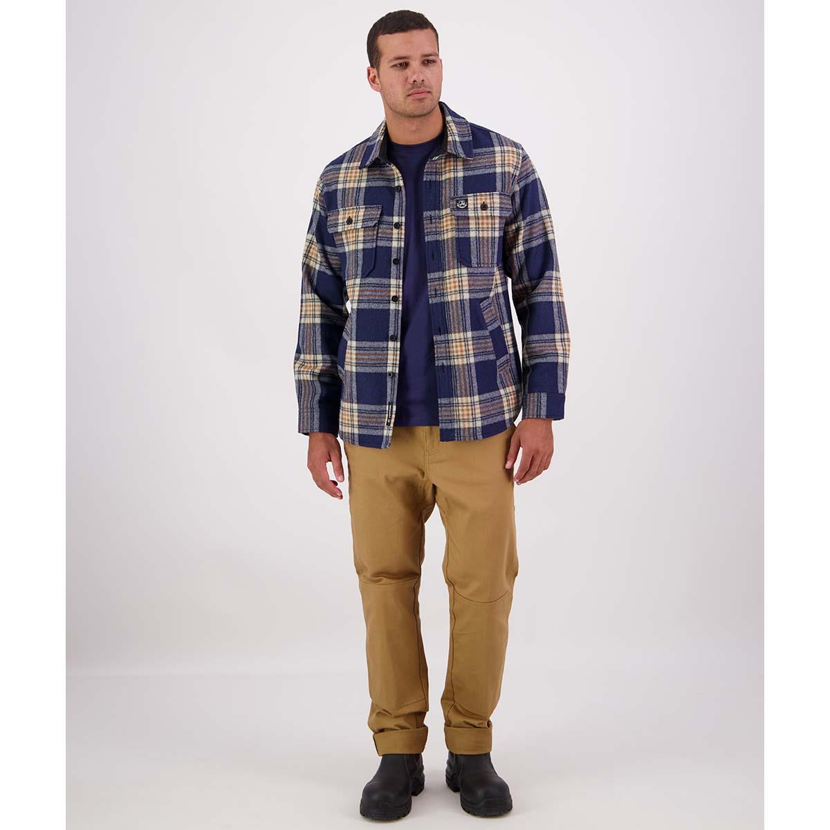 Atlantic Check Swanndri Mens Kiaraki V3 Shacket ON MODEL