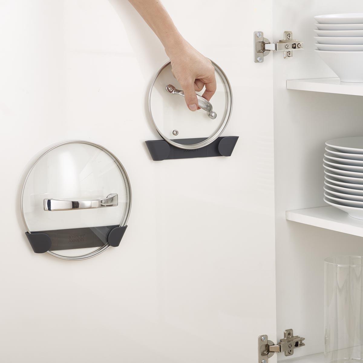 Grey Joseph Joseph CupboardStore Set of 4 In-cupboard Pan Lid Holders holder2