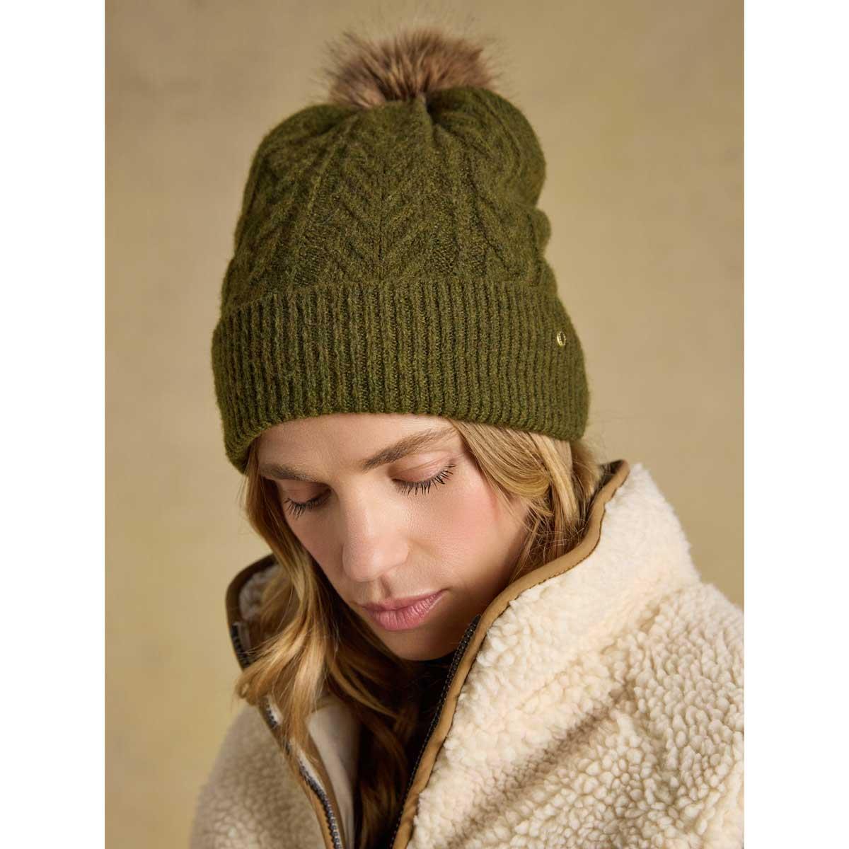 Joules Womens Cable Bobble Hat