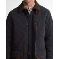 Dark Navy Barbour Mens Thursby Polarquilt Jacket Front
