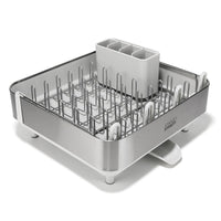 Joseph Joseph Extend Steel Plus Expandable Dish Drainer With Wine Glass Rack With Spout