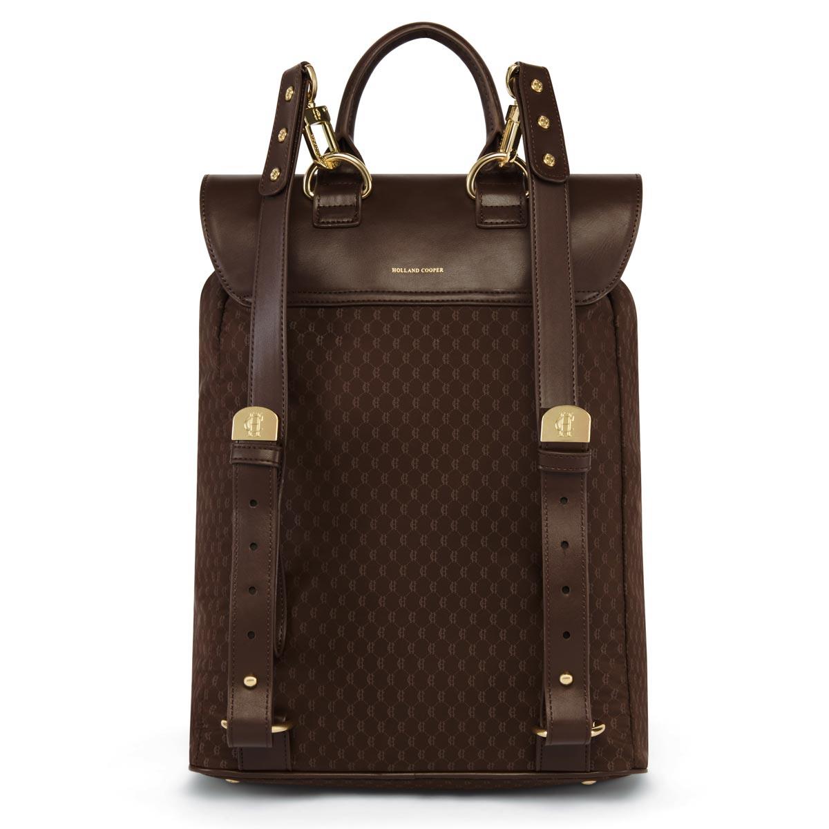 Chocolate Monogram Holland Cooper Womens Regency Backpack Back