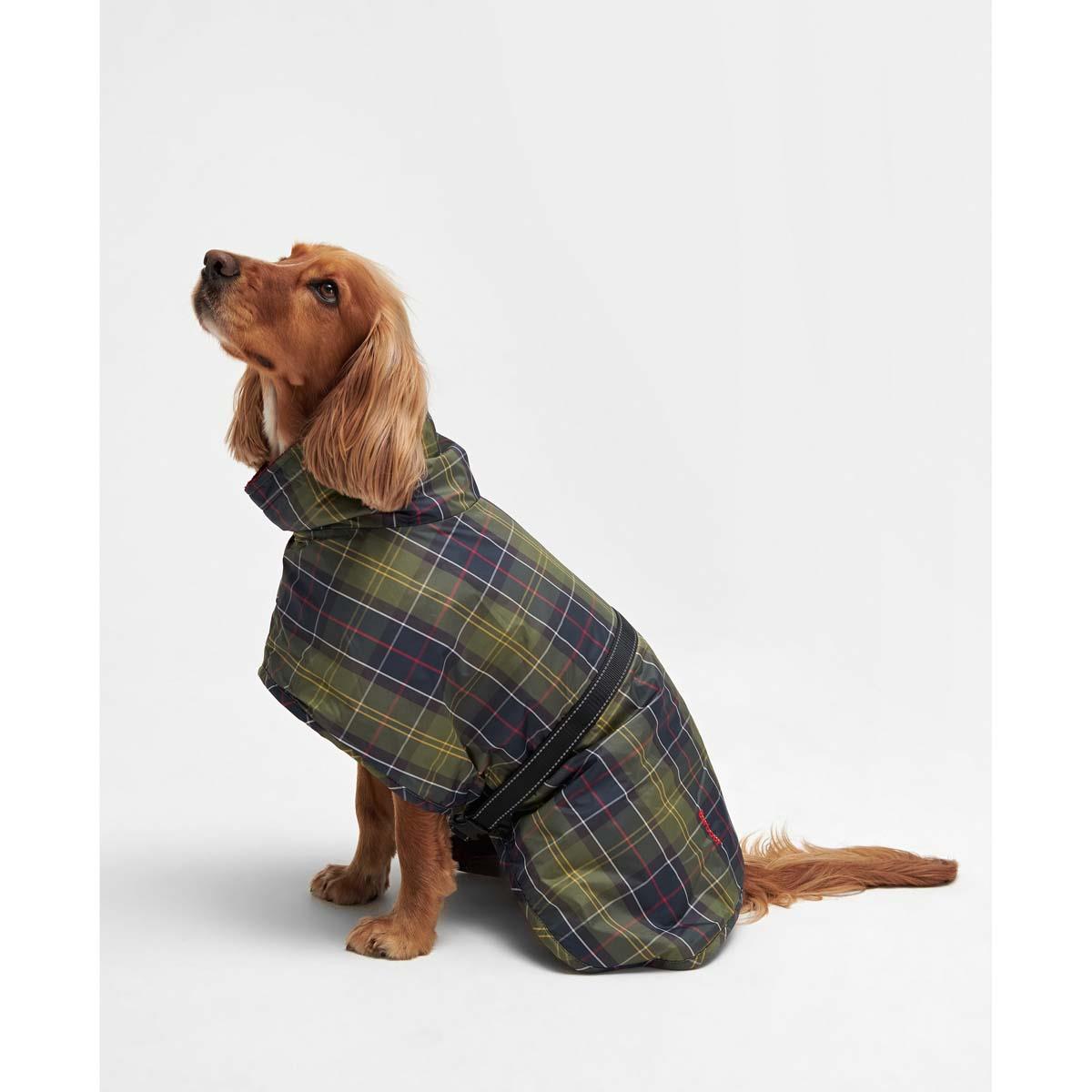 Classic Tartan Barbour Tartan Dog Drying Robe on dog side