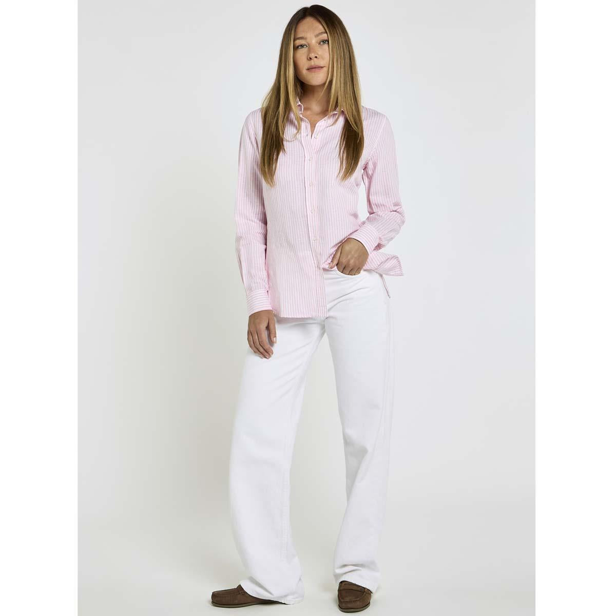 Pink Dubarry Womens Butterfly Striped Shirt On Model Full Length