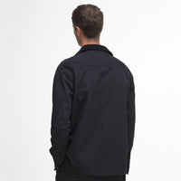 Black Barbour Mens Cole Tailored Fit Poplin Overshirt Model Back