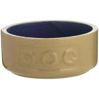 Mason Cash Cane and Blue Lettered Dog Bowl 13cm
