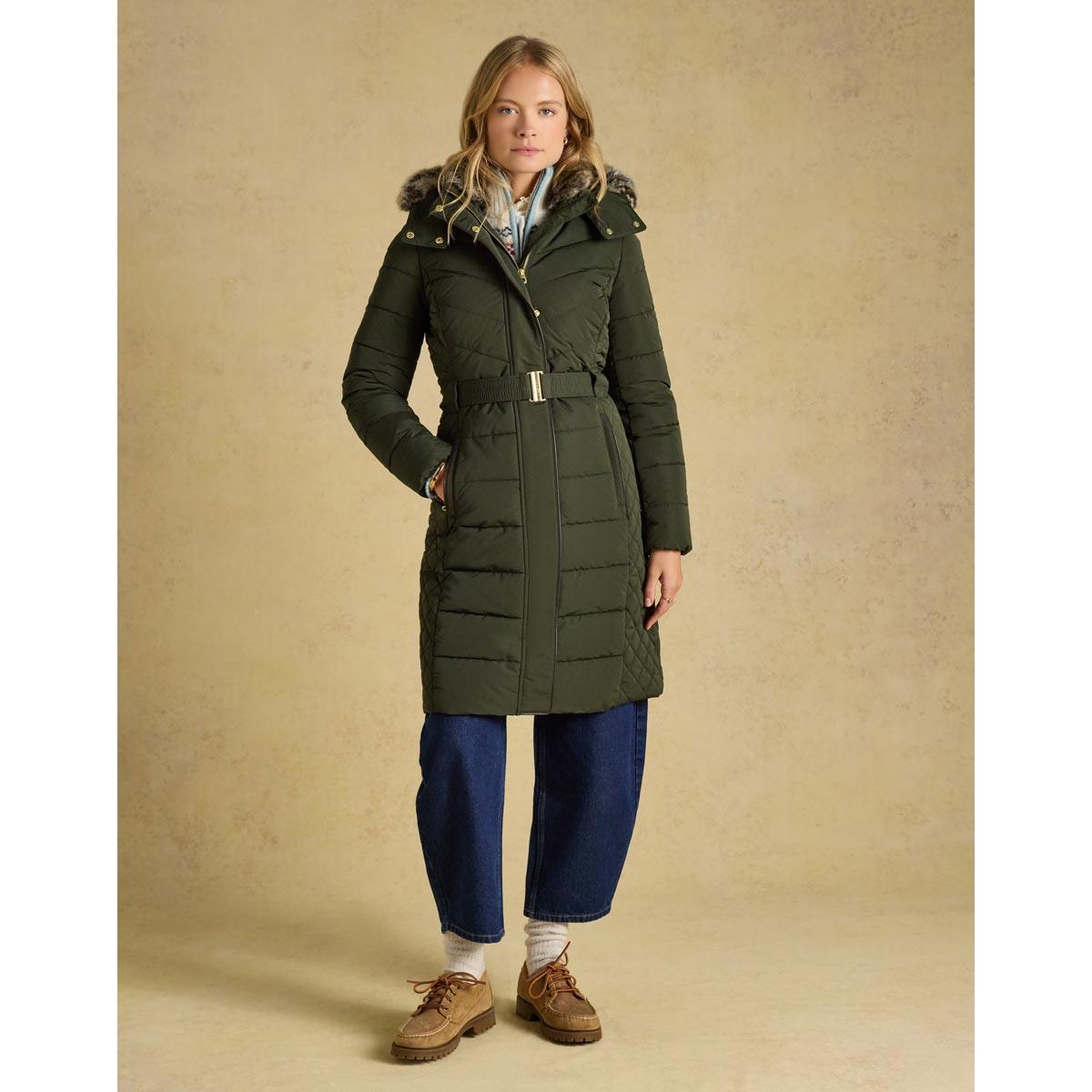 Joules Womens Aspen Showerproof Padded Long Coat