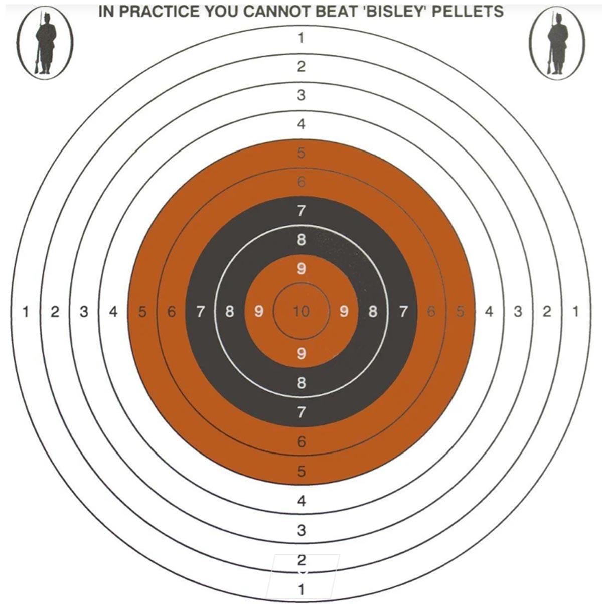 Bisley Medium Card Paper Targets 17cm / Single Targets 100 Pack