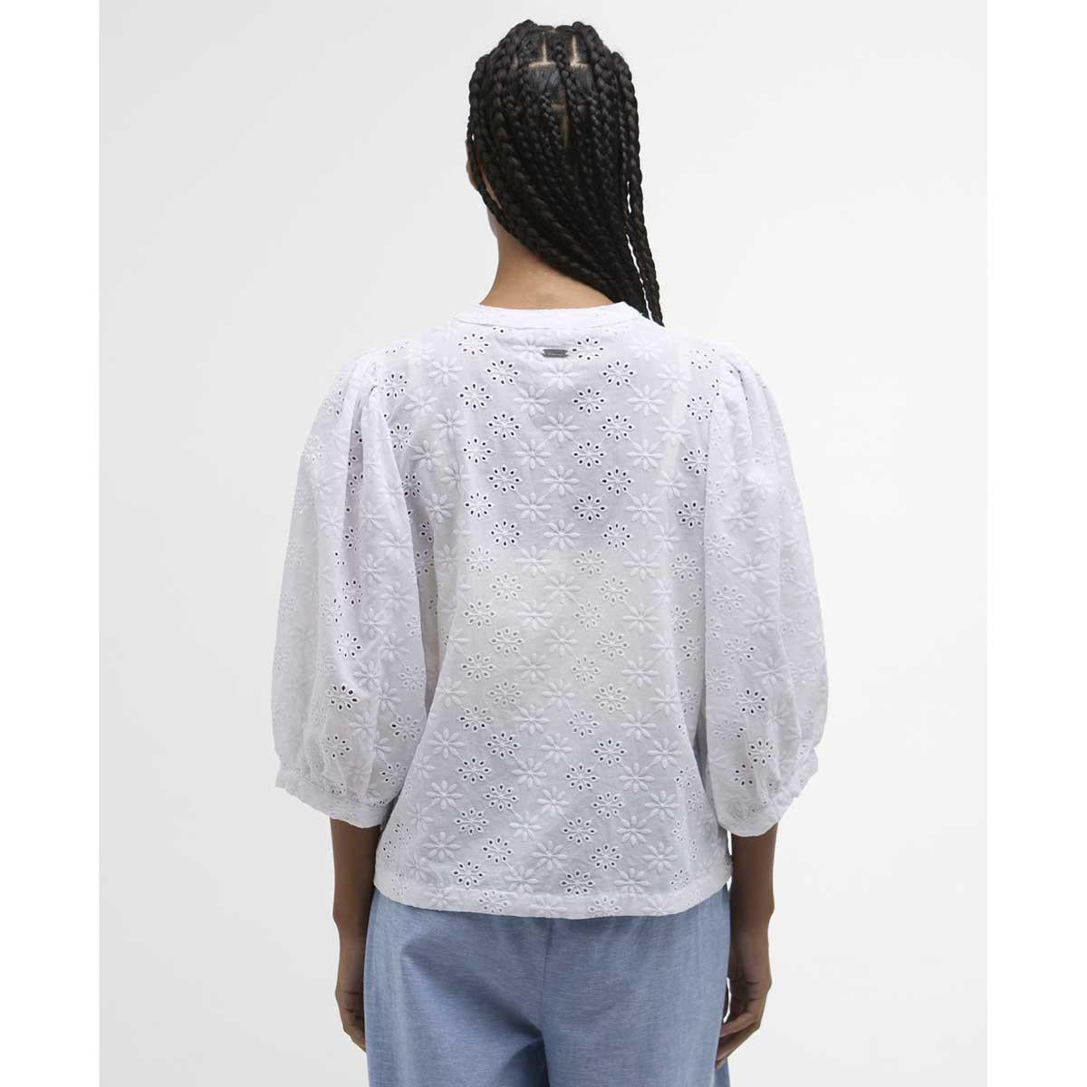 White Barbour Womens Layla Top back