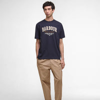 Dark Navy Barbour Mens Fort Relaxed Graphic T-Shirt model