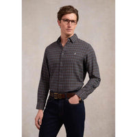 Cheltenham Navy Check Holland Cooper Mens Classic Button Down Shirt On Model