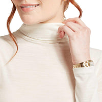 Soft White Schoffel Womens Malton Merino Top Roll Neck
