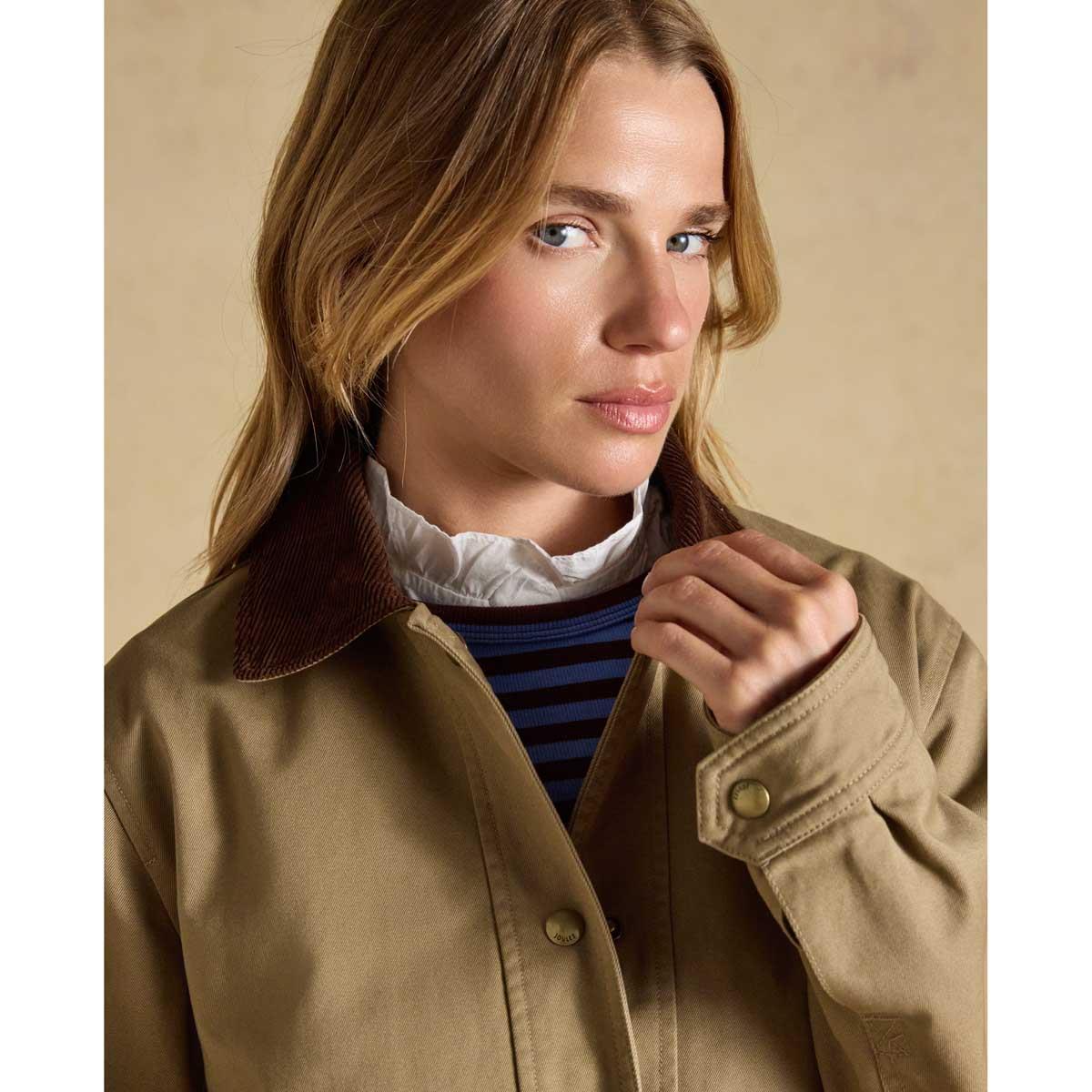 Tan Brown Joules Womens Barn Jacket Detail