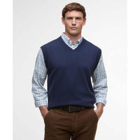 Navy Barbour Mens Kelson Knitted Vest Front